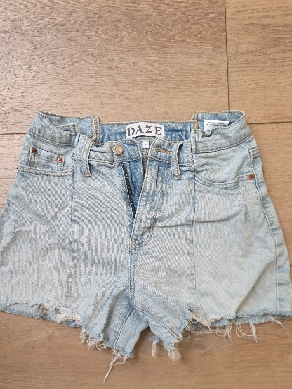 DAZE Denim Light Blue High-Waist Denim Shorts